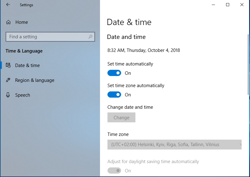 Tweak your date and time settings.