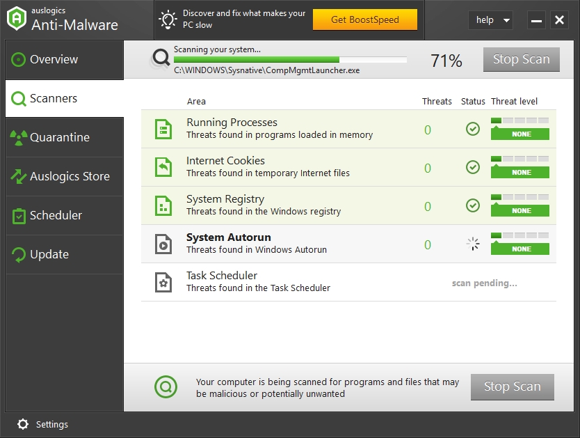 Wait until the anti-malware scan is over to find out if your PC is infected.