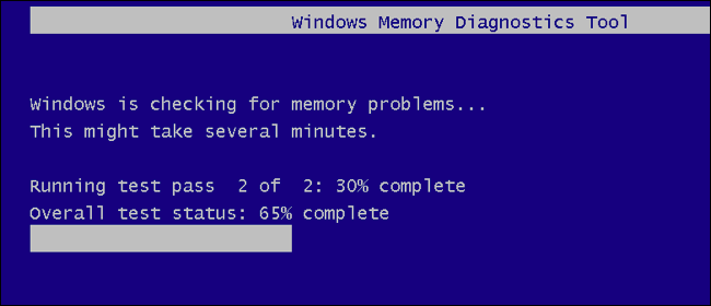 Wait until the Windows Memory Diagnostic Tool scan is over.