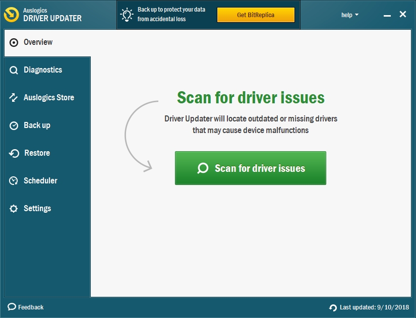 Click on the Scan for driver issues button.