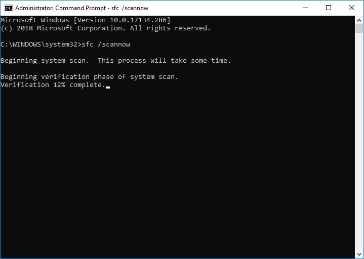 Type sfc /scannow into the Command Prompt window.