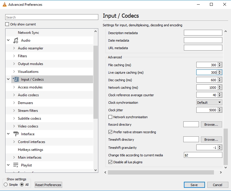 Click Input / Codecs