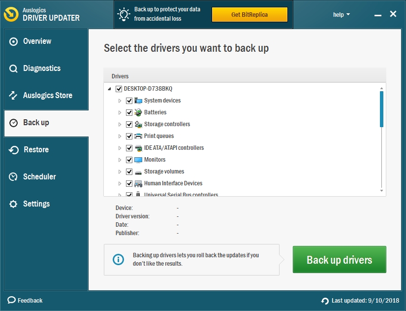 You can easily back up all your drivers.