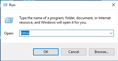 Type rstrui into the Run box.