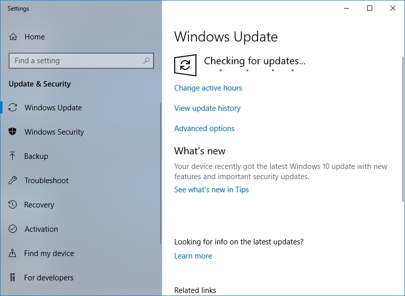 Check for updates to update your OS