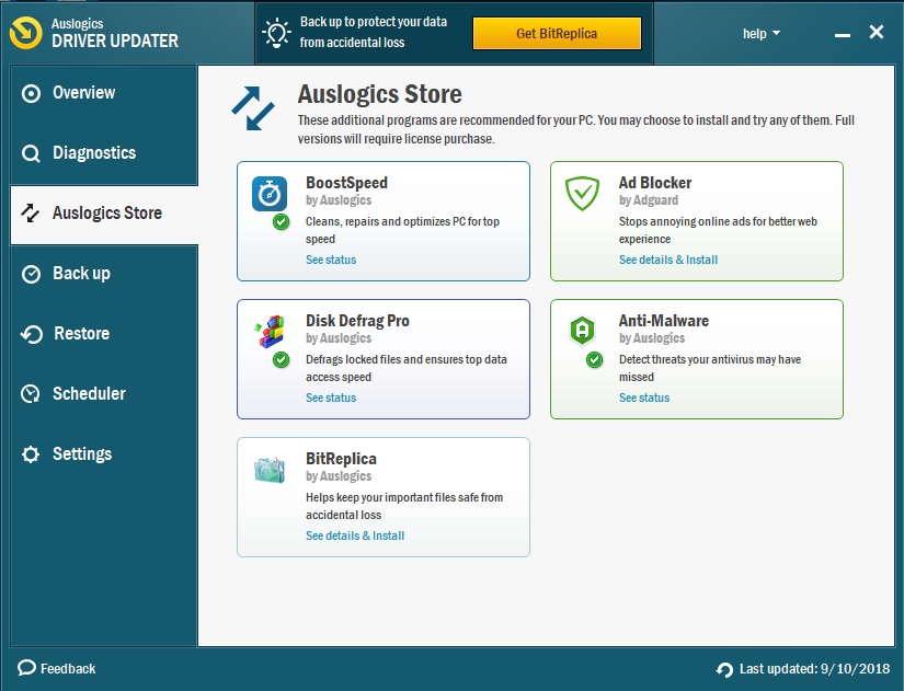 Visit Auslogics Store to find what can help you improve your OS.