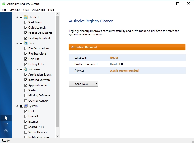 Tweaking your registry is much safer with Auslogics Registry Cleaner