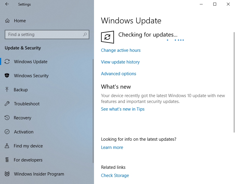 Windows Update will check for all the necessary fixes and developments.