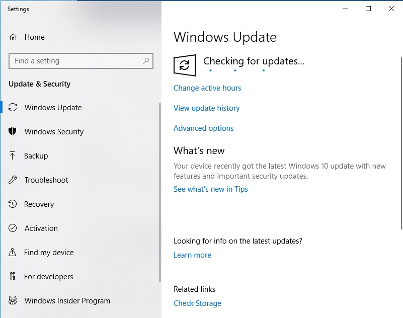 Windows will check for updates for you