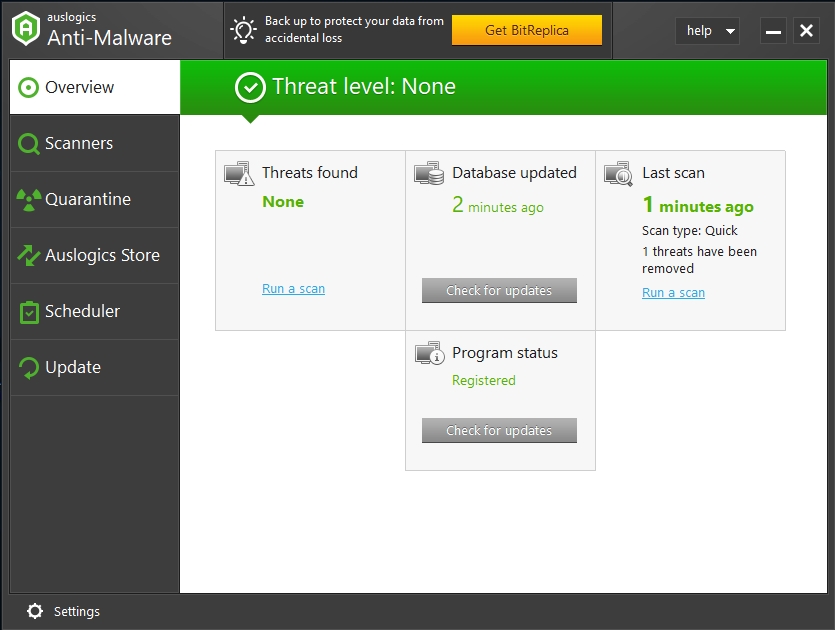Scan your PC with Auslogics Anti-Malware