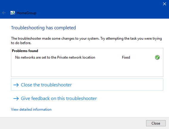 Troubleshoot your Homegroup issues.