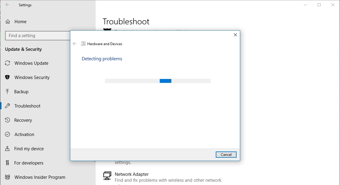 Troubleshoot your hardware and devices with the built-in Windows troubleshooter.