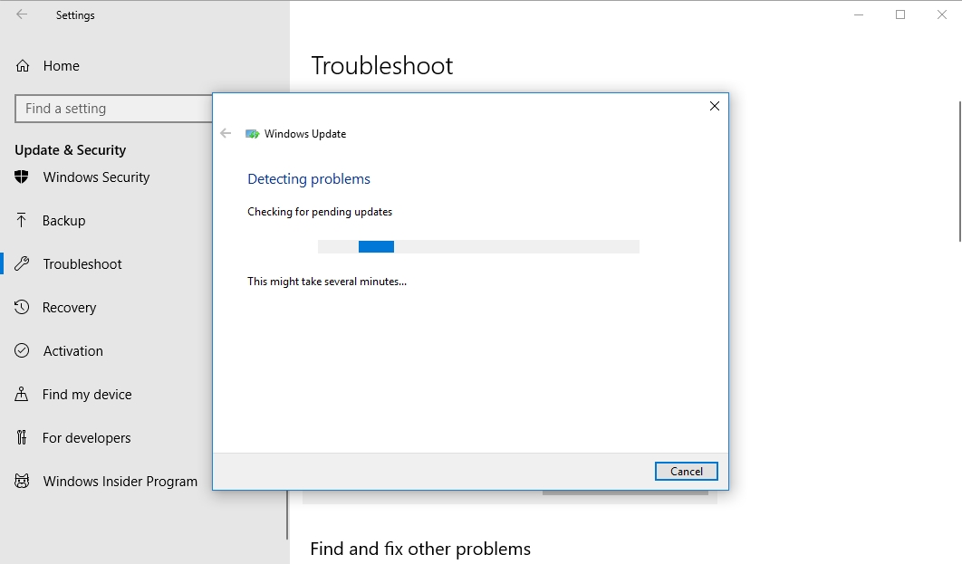 Let the Windows Update troubleshooter repair your updates.