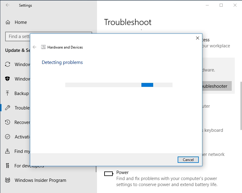 Troubleshoot your hardware and devices.
