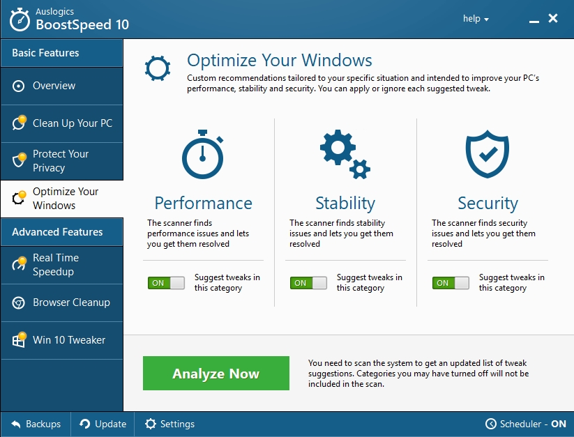 Optimize your system with Auslogics BoostSpeed