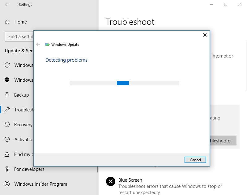 Troubleshoot Windows Update.