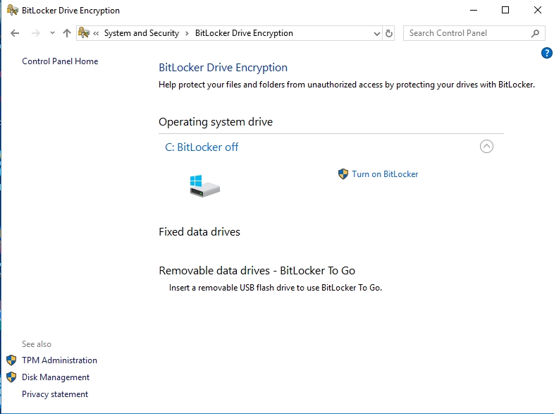 Encrypt your data on Windows with Bitlocker.