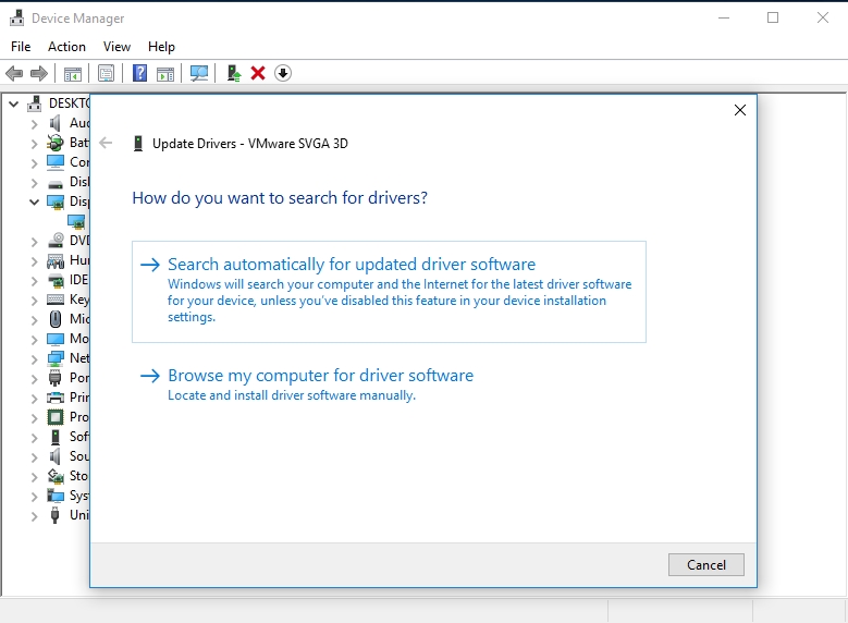 You can let Device Manager search for your driver online.