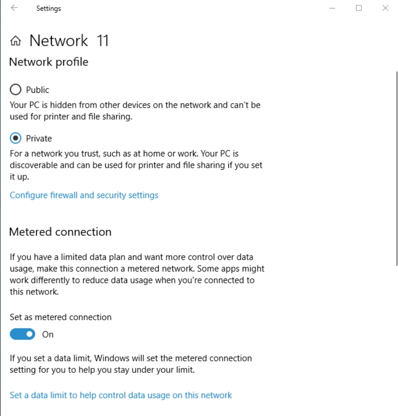 Set your connection as metered.