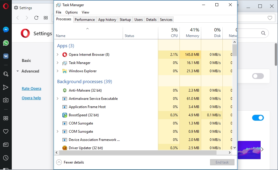 Locate Opera in Task Manager and terminate it.
