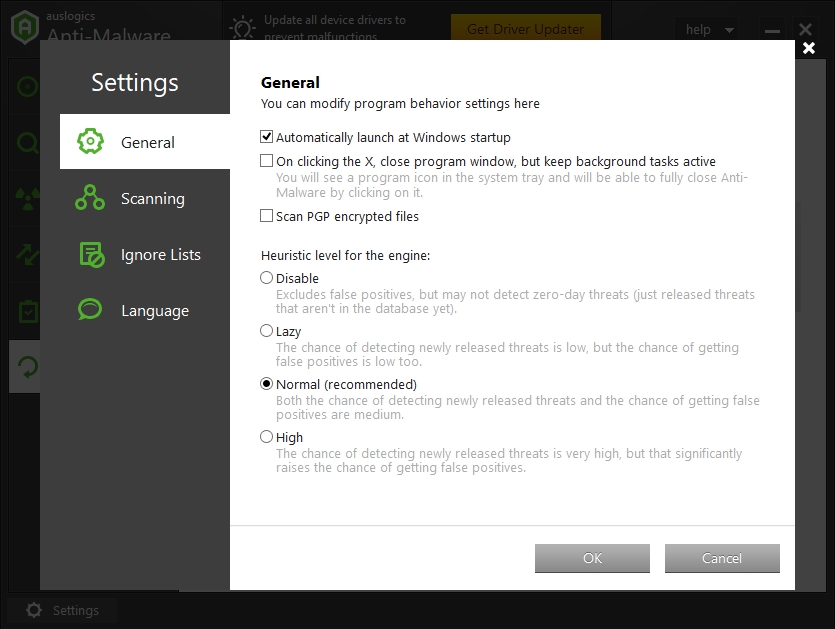 Configure Auslogics Anti-Malware to build an impenetrable security setup.