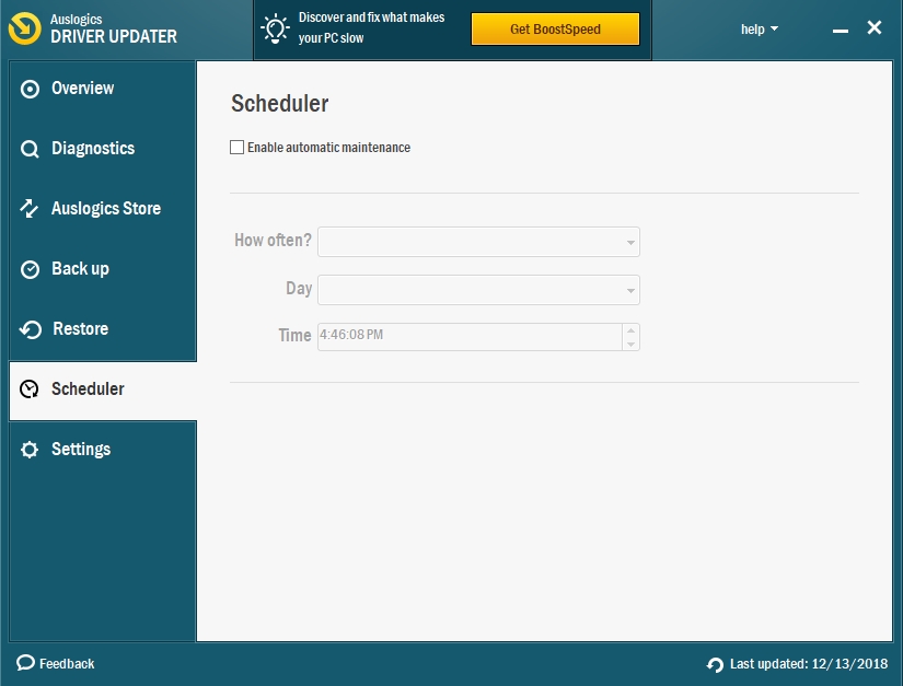 Enable automatic driver maintenance to have your drivers regularly updated.