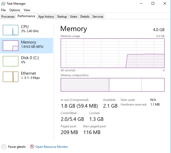 OPen Task Manager and click Performance.