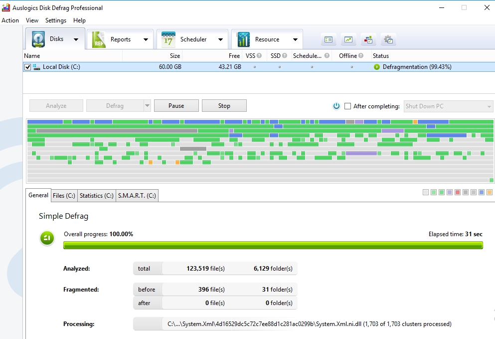 Defrag your disk to improve its performance.