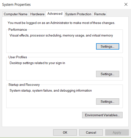 Click Settings under Startup and Recovery.