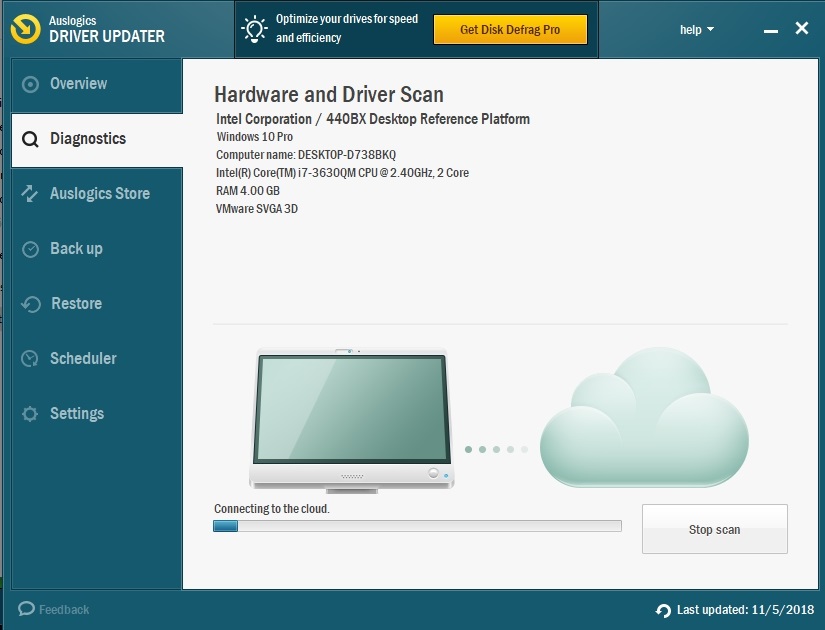 Perform a hardware and driver scan with Auslogics Driver Updater